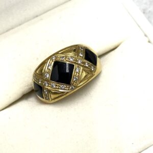 K18 18金 オニキス ダイヤ付き リング